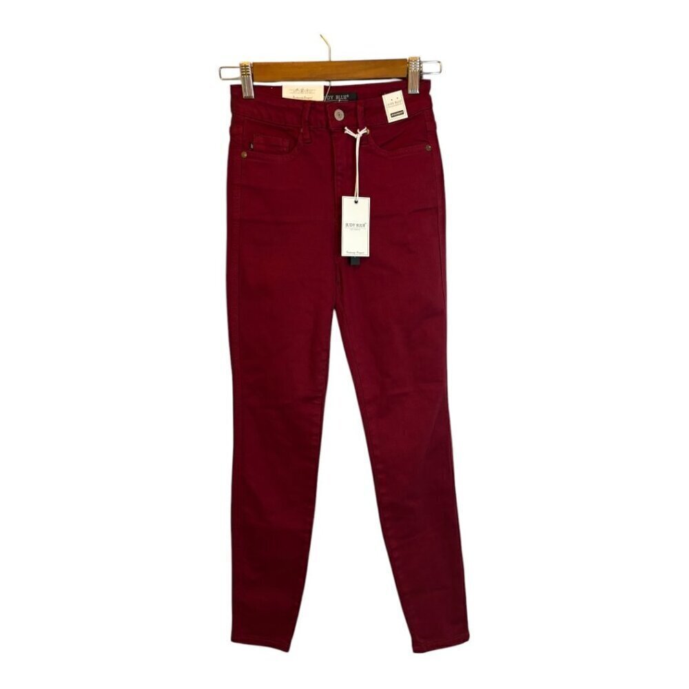 Judy Blue Women's Skinny Jeans in Burgundy